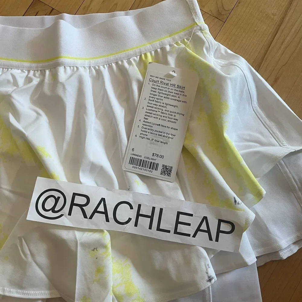 Lululemon Court Rival High Rise Skirt Size 6 - New With Tags